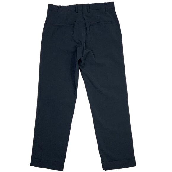 COS Cuffed Hem Trouser Pant 4 Blue Cropped Polyester High Rise - Picture 2 of 12